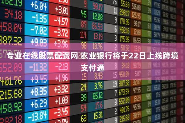 专业在线股票配资网 农业银行将于22日上线跨境支付通