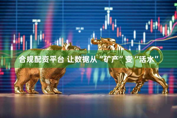 合规配资平台 让数据从“矿产”变“活水”